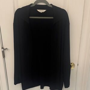 misook Black Open-Front Cardigan